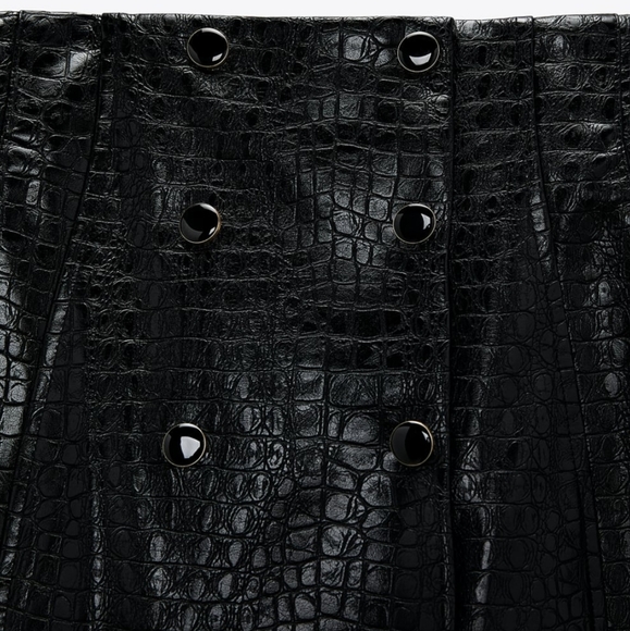 ZARA FAUX LEATHER MINI SKIRT HIGH-WAISTED - Picture 13 of 16
